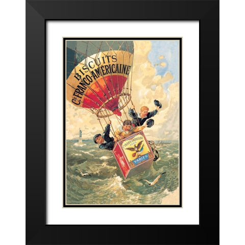 Biscuits Franco-Americaine, 1888 Black Modern Wood Framed Art Print with Double Matting by Steinlen, Theophile Alexandre