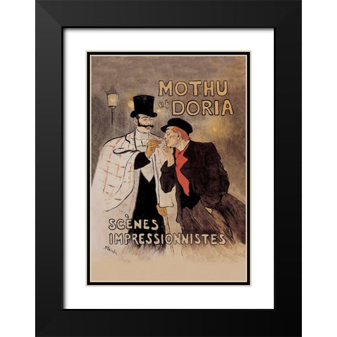 Mothu et Doria, 1893 Black Modern Wood Framed Art Print with Double Matting by Steinlen, Theophile Alexandre