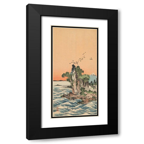 View of Shichirigahama, 1880 Black Modern Wood Framed Art Print with Double Matting by Tani, Buncho