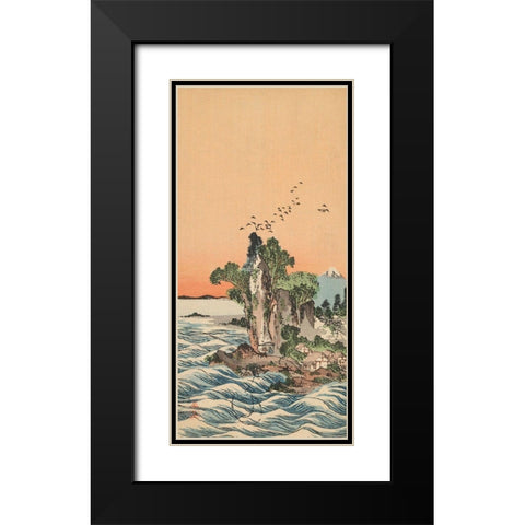 View of Shichirigahama, 1880 Black Modern Wood Framed Art Print with Double Matting by Tani, Buncho