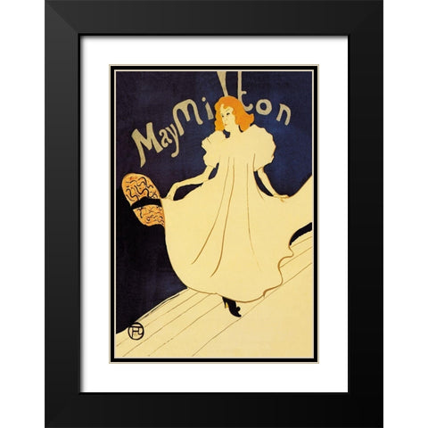 May Milton on Stage Black Modern Wood Framed Art Print with Double Matting by Toulouse-Lautrec, Henri
