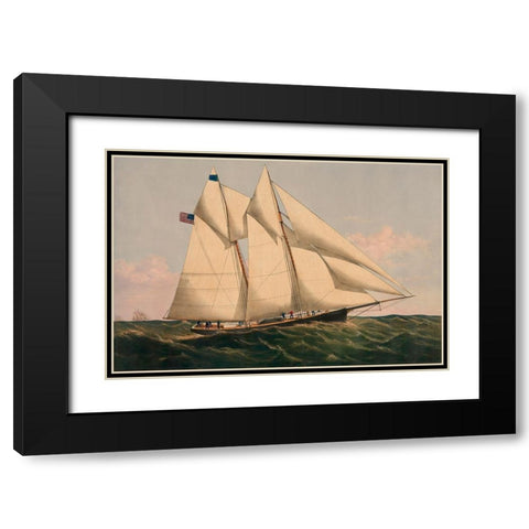 The Yacht  Black Modern Wood Framed Art Print with Double Matting by Unknown