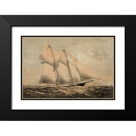 The Yacht  Black Modern Wood Framed Art Print with Double Matting by Unknown
