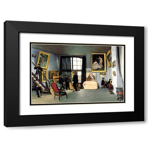 Bazilles Studio: 9 rue de la Condamine, 1870 Black Modern Wood Framed Art Print with Double Matting by Unknown