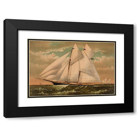 Yacht Norseman of New York, 1882 Black Modern Wood Framed Art Print with Double Matting by Unknown