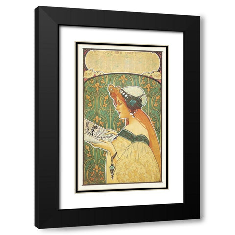 Lithografia Bobes, 1900 Black Modern Wood Framed Art Print with Double Matting by Unknown