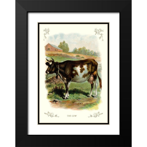 The Cow, 1900 Black Modern Wood Framed Art Print with Double Matting by Unknown