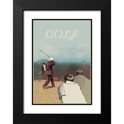 Long Drive, 1911 Black Modern Wood Framed Art Print with Double Matting by Unknown