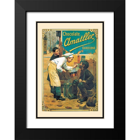 Chocolate Amatller, 1913 Black Modern Wood Framed Art Print with Double Matting by Unknown