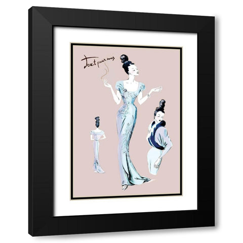 Elegance with an Up-Do, 1947 Black Modern Wood Framed Art Print with Double Matting by Unknown