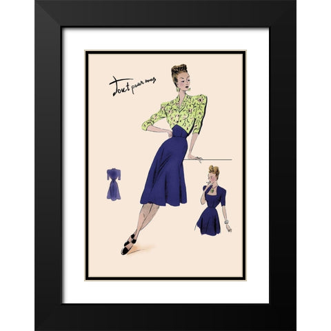 Style for Every Day, 1947 Black Modern Wood Framed Art Print with Double Matting by Unknown