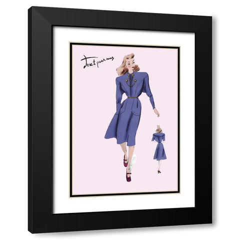 On the Go in Royal Blue, 1947 Black Modern Wood Framed Art Print with Double Matting by Unknown