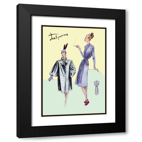 Dinner Dress and Overcoat, 1947 Black Modern Wood Framed Art Print with Double Matting by Unknown