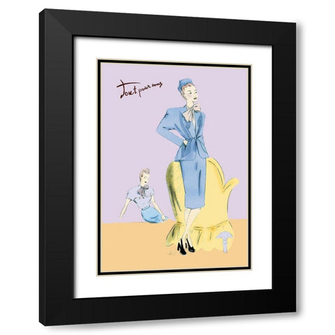Daytime Suit in Blue, 1947 Black Modern Wood Framed Art Print with Double Matting by Unknown