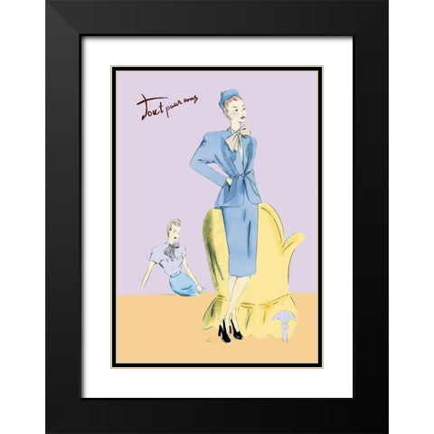 Daytime Suit in Blue, 1947 Black Modern Wood Framed Art Print with Double Matting by Unknown