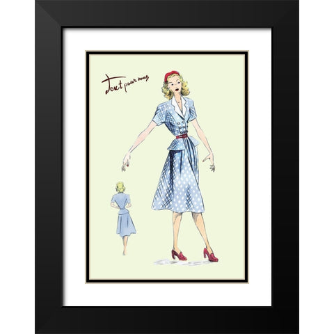 Daytime Dress in Plaid, 1947 Black Modern Wood Framed Art Print with Double Matting by Unknown