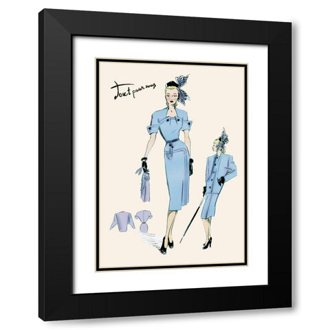 Light Blue Suit with Buttons, 1947 Black Modern Wood Framed Art Print with Double Matting by Unknown