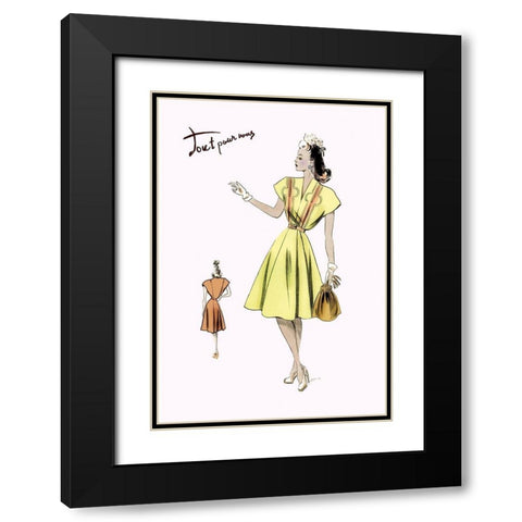 Spring Dress and Bag, 1947 Black Modern Wood Framed Art Print with Double Matting by Unknown