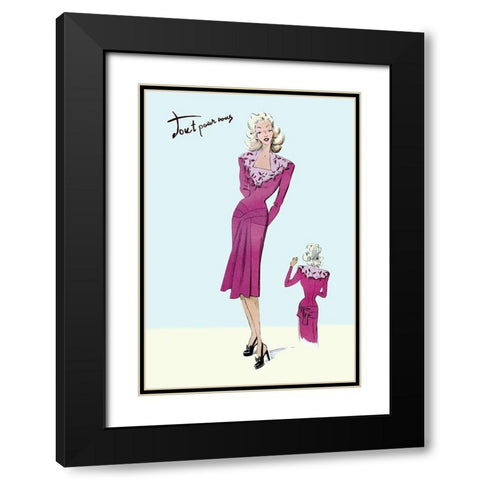 Flower Dress, 1947 Black Modern Wood Framed Art Print with Double Matting by Unknown