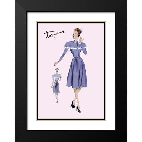 Country Style Dress, 1947 Black Modern Wood Framed Art Print with Double Matting by Unknown