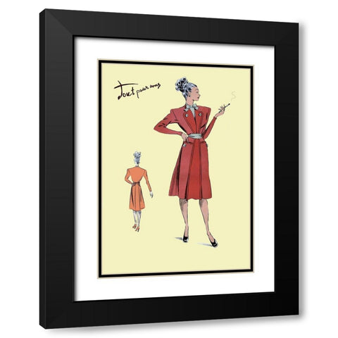 Jacket Dress, 1947 Black Modern Wood Framed Art Print with Double Matting by Unknown