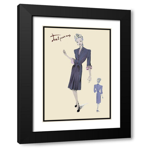 Conservative Suit Dress, 1947 Black Modern Wood Framed Art Print with Double Matting by Unknown