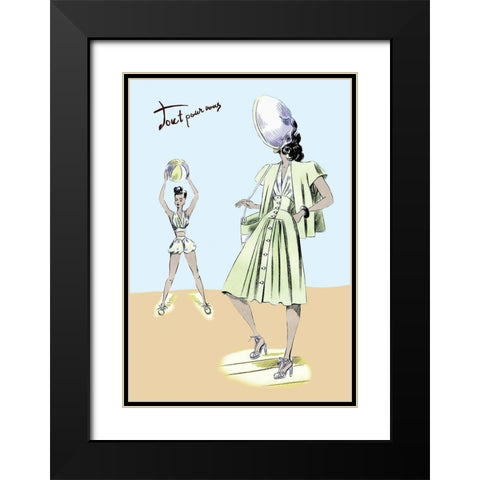 Sundress and Bathing Suit, 1947 Black Modern Wood Framed Art Print with Double Matting by Unknown