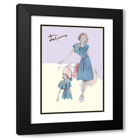 Spring Dress with Flowers, 1947 Black Modern Wood Framed Art Print with Double Matting by Unknown