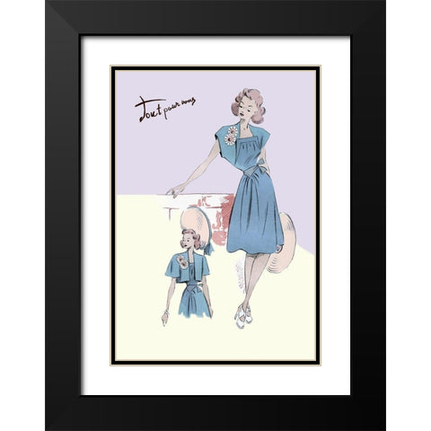 Spring Dress with Flowers, 1947 Black Modern Wood Framed Art Print with Double Matting by Unknown
