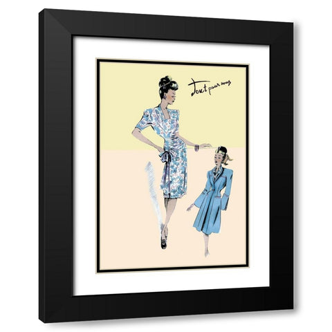 Flower Dress with Jacket, 1947 Black Modern Wood Framed Art Print with Double Matting by Unknown