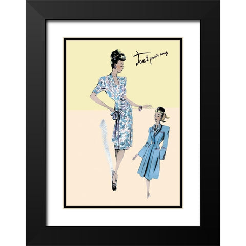 Flower Dress with Jacket, 1947 Black Modern Wood Framed Art Print with Double Matting by Unknown