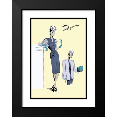 Classy Evening Wear, 1947 Black Modern Wood Framed Art Print with Double Matting by Unknown