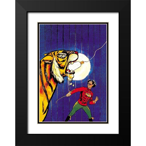Tigerlight Black Modern Wood Framed Art Print with Double Matting by Unknown
