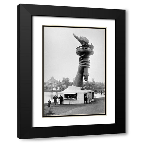 Torch of Liberty Fundraiser, Philadelphia, PA Black Modern Wood Framed Art Print with Double Matting by Unknown
