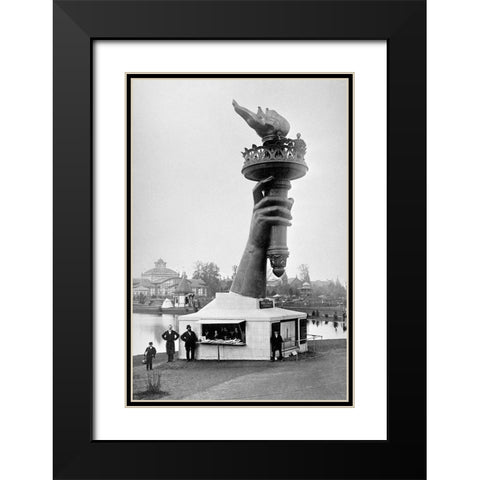 Torch of Liberty Fundraiser, Philadelphia, PA Black Modern Wood Framed Art Print with Double Matting by Unknown