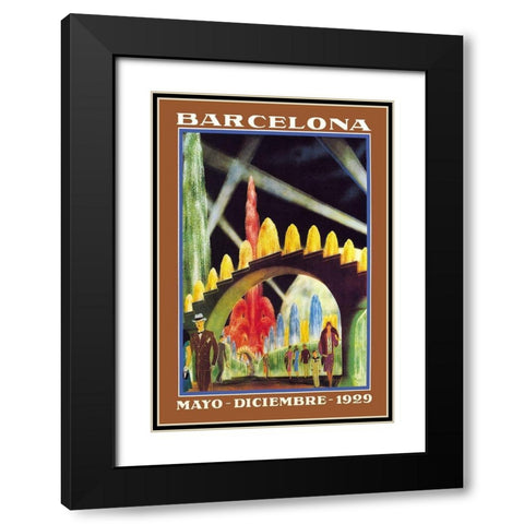 Barcelona Exposicion Internacional Black Modern Wood Framed Art Print with Double Matting by Unknown