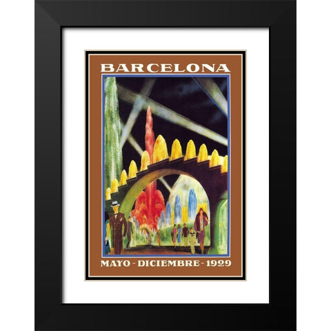 Barcelona Exposicion Internacional Black Modern Wood Framed Art Print with Double Matting by Unknown