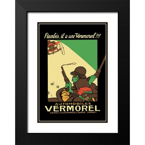Vermorel Automobiles Black Modern Wood Framed Art Print with Double Matting by Unknown