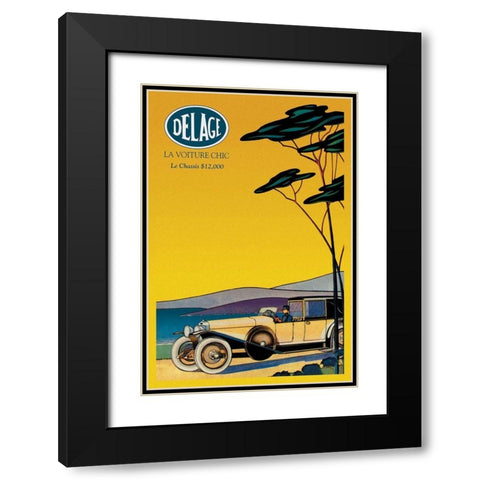Delage - Out for a Drive Black Modern Wood Framed Art Print with Double Matting by Unknown