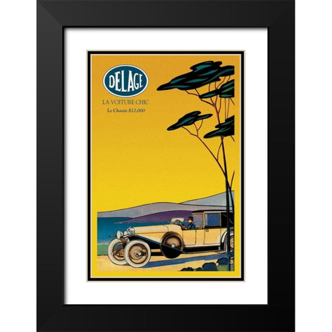Delage - Out for a Drive Black Modern Wood Framed Art Print with Double Matting by Unknown