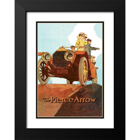 Sightseeing from the Pierce-Arrow Black Modern Wood Framed Art Print with Double Matting by Unknown