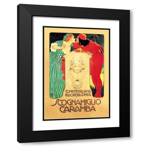Scognamiglio Caramba Black Modern Wood Framed Art Print with Double Matting by Unknown