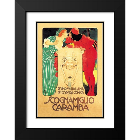 Scognamiglio Caramba Black Modern Wood Framed Art Print with Double Matting by Unknown