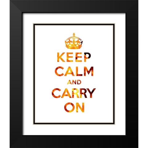 Keep Calm and Carry On - Texture I Black Modern Wood Framed Art Print with Double Matting by The British Ministry of Information