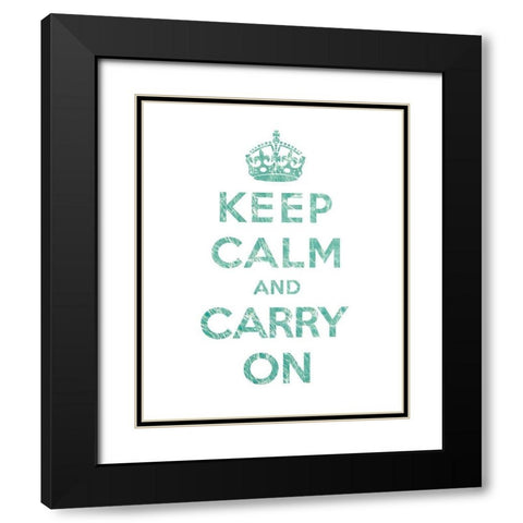 Keep Calm and Carry On - Texture V Black Modern Wood Framed Art Print with Double Matting by The British Ministry of Information
