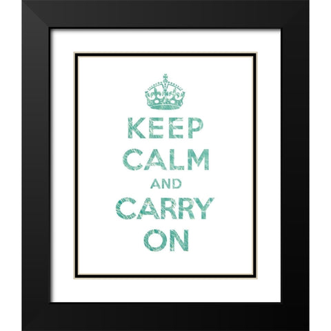 Keep Calm and Carry On - Texture V Black Modern Wood Framed Art Print with Double Matting by The British Ministry of Information