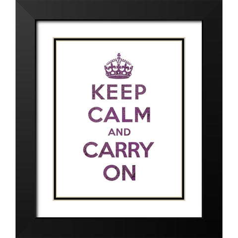 Keep Calm and Carry On - Texture VI Black Modern Wood Framed Art Print with Double Matting by The British Ministry of Information