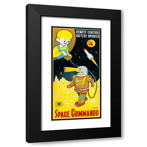 Space Commando Black Modern Wood Framed Art Print with Double Matting by Retrobot
