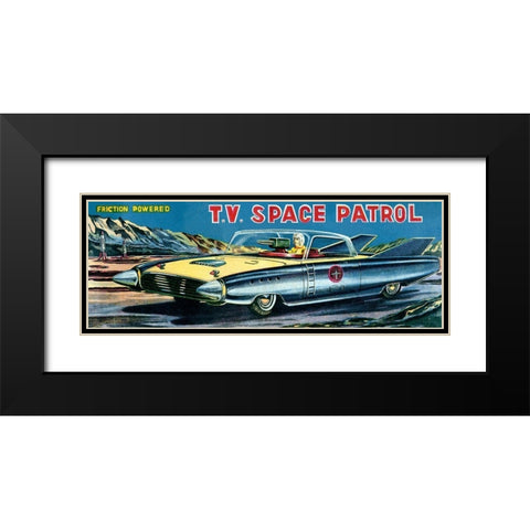 T.V. Space Patrol Car Black Modern Wood Framed Art Print with Double Matting by Retrobot