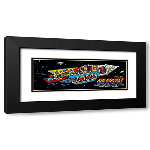 Oriental Air Rocket Black Modern Wood Framed Art Print with Double Matting by Retrobot